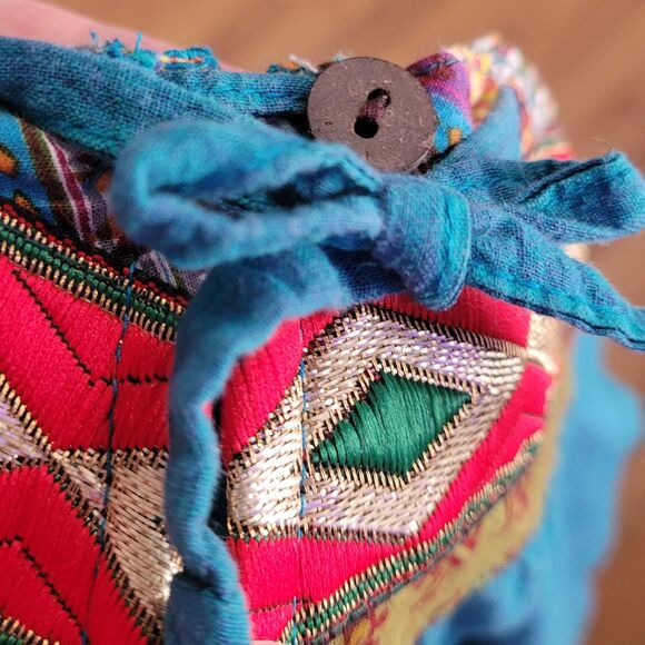 Gangotri Maxi Skirt Teal Turquoise Zari Embroidered Festival Gopi Style L Tall - Picture 3 of 10